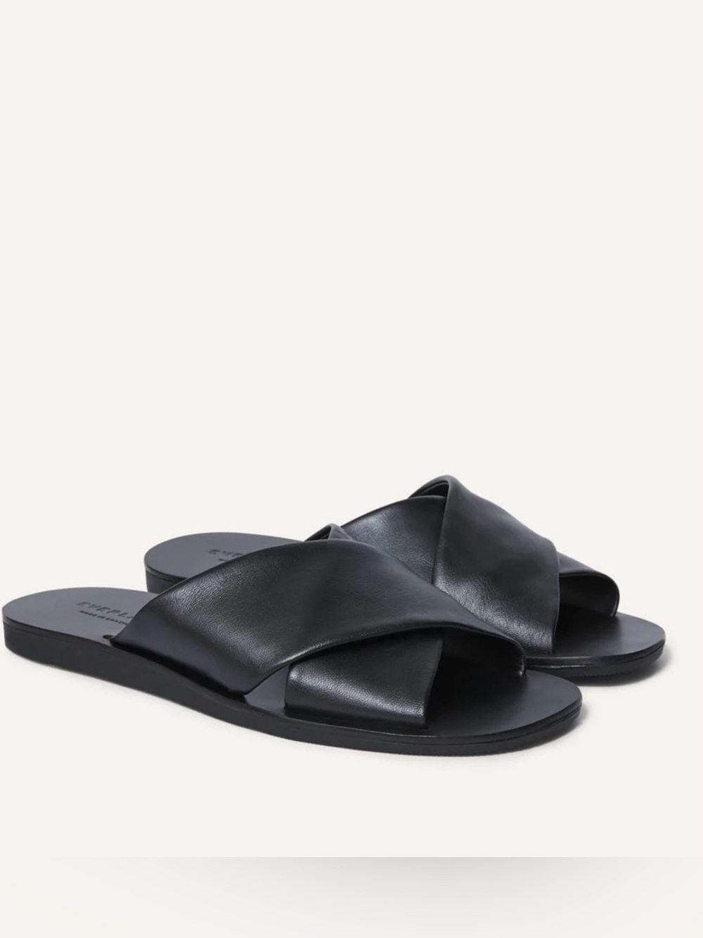 Everlane Black the day  Crisscross Leather Slide Sandals